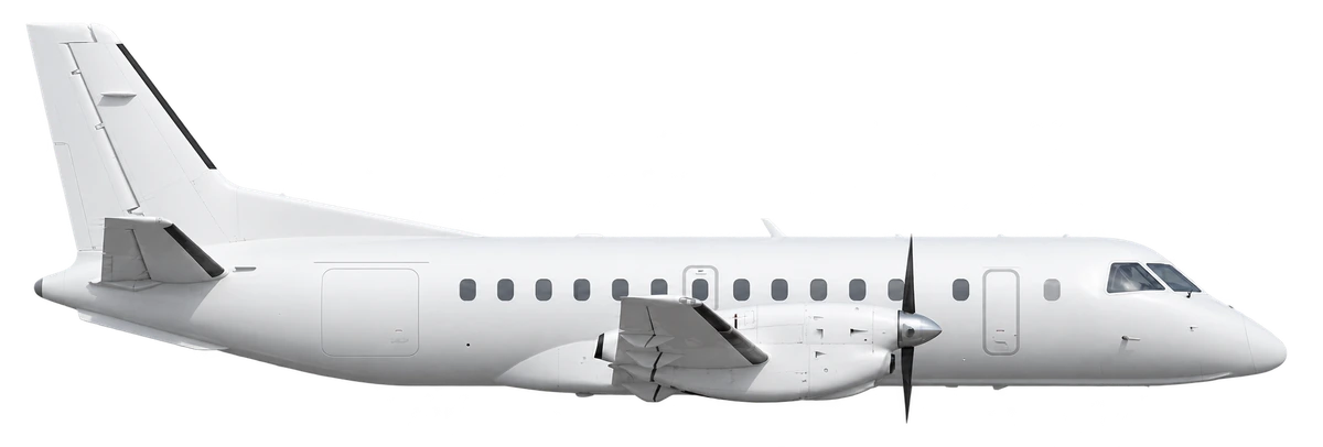 Saab 340B in Wideroe livery, side profile