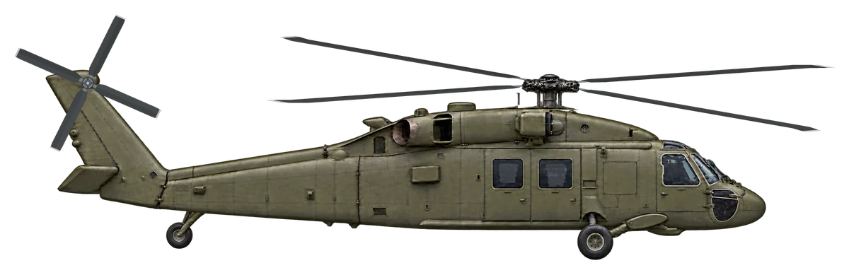 Sikorsky UH-60 Black Hawk, side profile