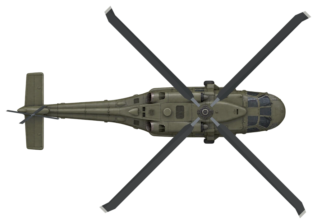 Sikorsky UH-60 Black Hawk, top view